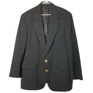 Chaps Ralph Lauren Mountain States CO Black Wool Blazer 48L EUC USA Gold 7197